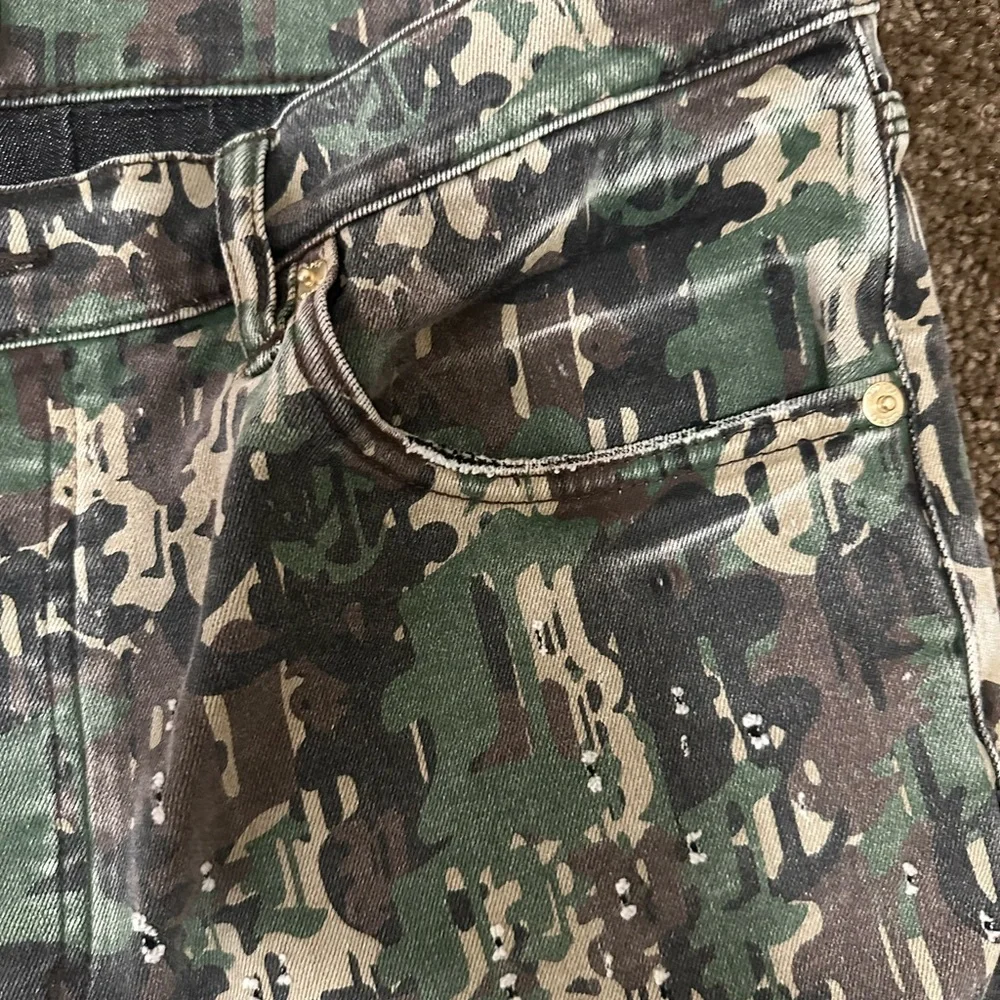 Purple Brand Camo Jeans Men Size 36 Slim Fit Distressed Factory Fade - Picture 12 of 15